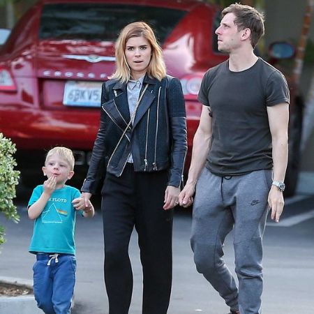 Jack Matfin Bell and his parents were photographed on their walk.